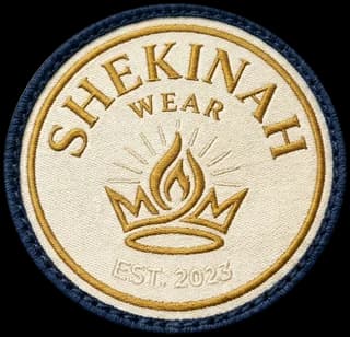 Shekinah Wear embroidered patch, established 2023